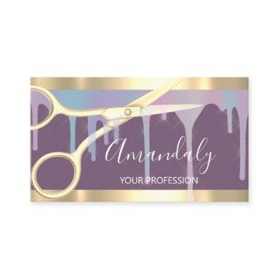 Modern Hairdresser Coiffeur Scissors Violet Gold