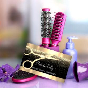 Modern Hairdresser Scissors Coiffeur Confetti Gold