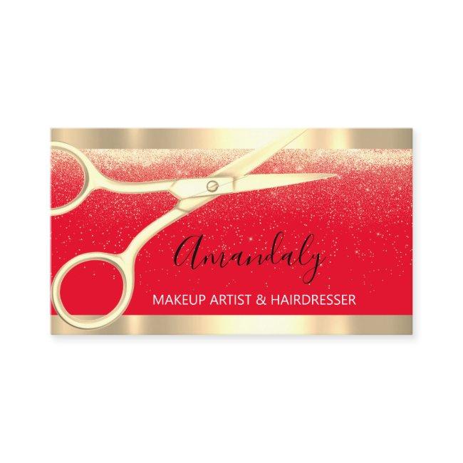 Modern Hairdresser Scissors Coiffeur Gold Confetti