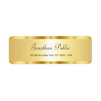Modern Hand Script Name Gold Minimalist Template Label
