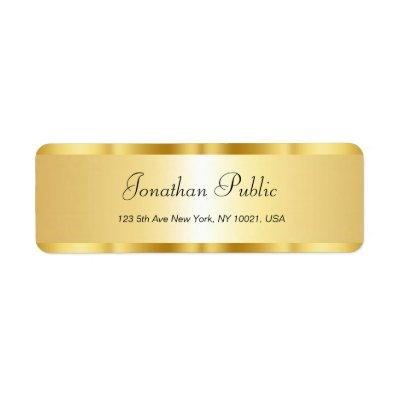 Modern Hand Script Name Gold Minimalist Template Label