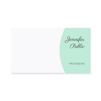 Modern Handwriting Elegant Mint Green White