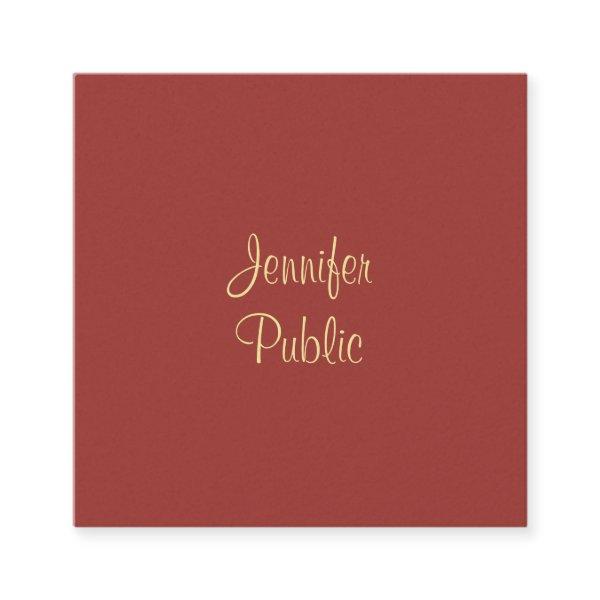 Modern Handwriting Name Script Elegant Template Square