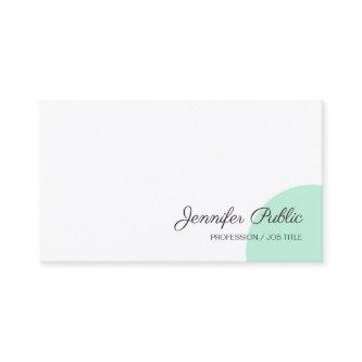 Modern Handwriting Script Name Mint Green White