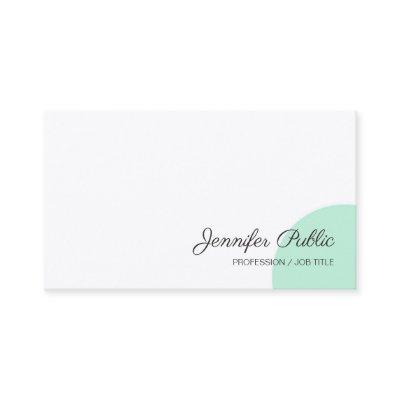 Modern Handwriting Script Name Mint Green White