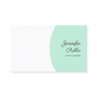 Modern Handwritten Personalized Elegant Mint Green