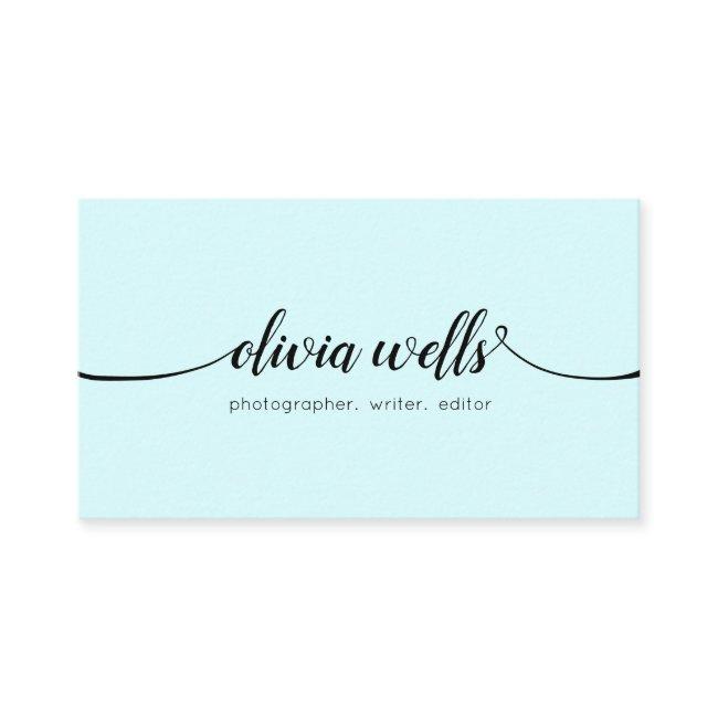 Modern Handwritten Script Calligraphy Aqua Blue