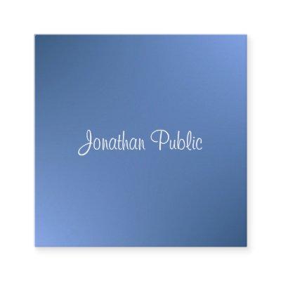 Modern Handwritten Script Name Blue Template Square
