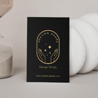 Modern Healing Hands Massage, Wellness Gold Logo