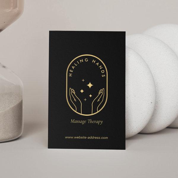 Modern Healing Hands Massage, Wellness Gold Logo