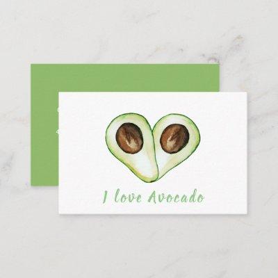 Modern Heart Green I Love Avocado Quote
