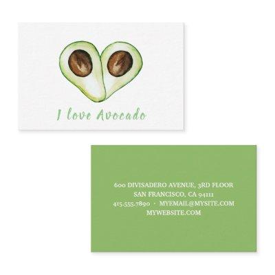 Modern Heart Green I Love Avocado Quote