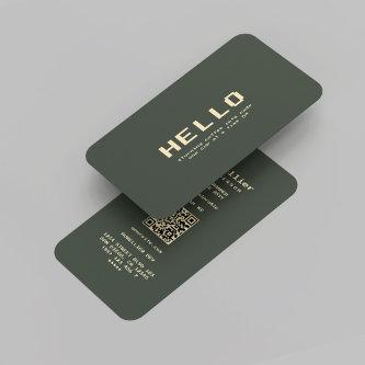 Modern Hello Developer Programmer Dark Green Gold