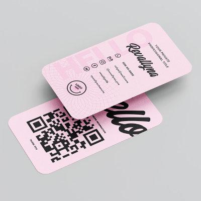 MODERN HELLO LOGO PROFESSIONAL QR PINK