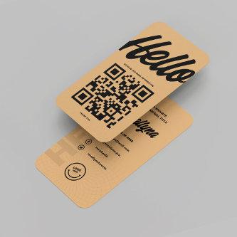MODERN HELLO MONOGRAM LOGO BROWN SUGAR QR CODE