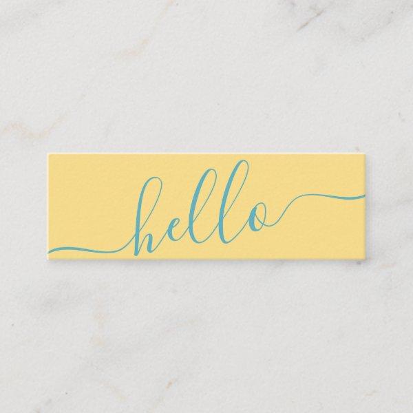 Modern hello spring yellow teal typography minimal mini
