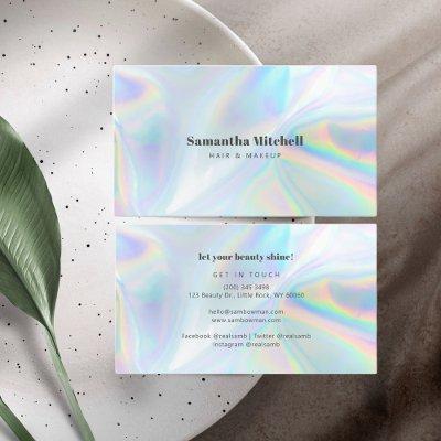 Modern Holographic Beautician Hair and Makeup