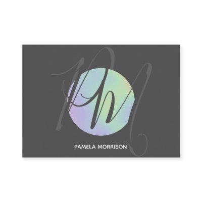 Modern Holographic Circle Monogram