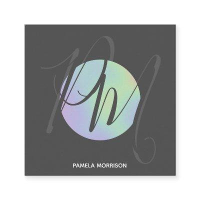 Modern Holographic Circle Monogram