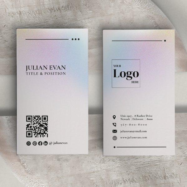 Modern Holographic LinkedIn QR Code Minimalist