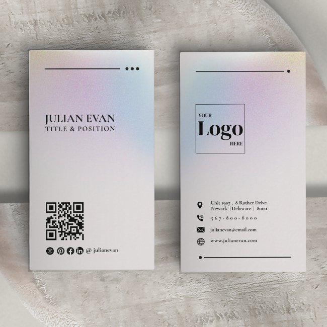 Modern Holographic LinkedIn QR Code Minimalist