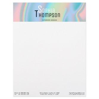 Modern Holographic Liquid Marble Letterhead