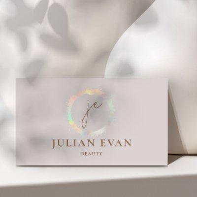 Modern Holographic Monogram Beige