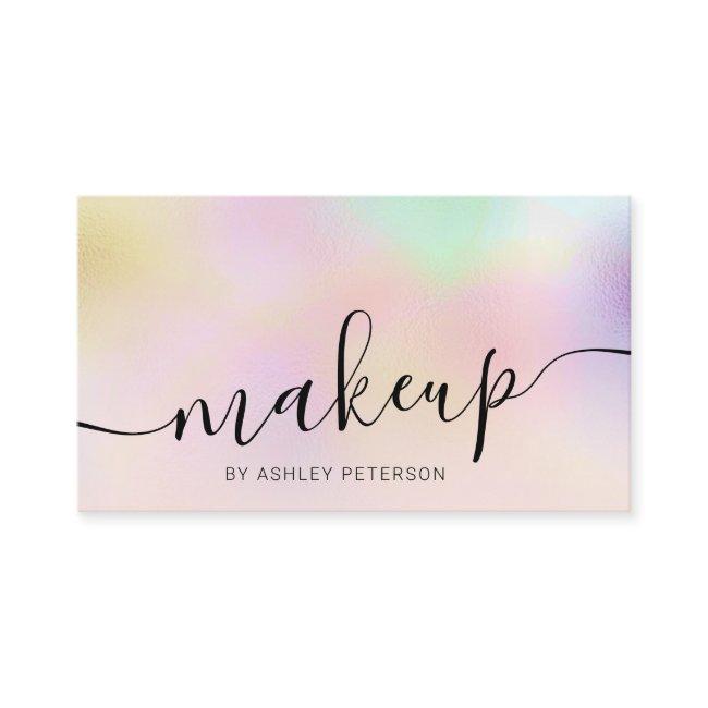 Modern holographic ombre chic girly pink makeup