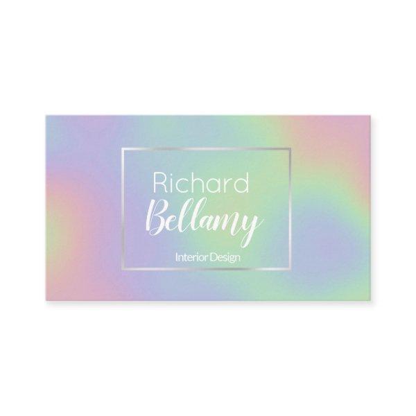 Modern Holographic Rainbow Effect Metal Frame