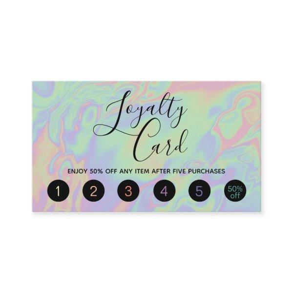 Modern Holographic Script Rainbow Pastel Loyalty