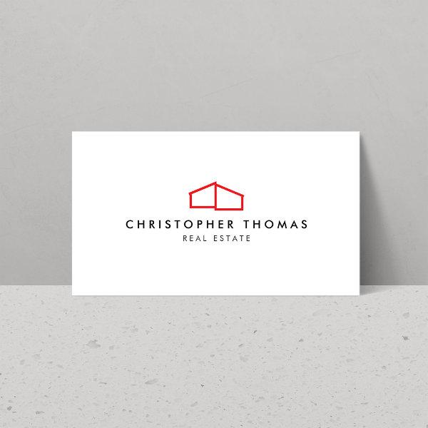 Modern Home Logo in Red