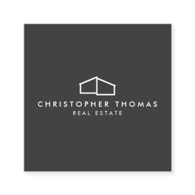 Modern Home Logo Real Estate, Realtor Dark Gray Square