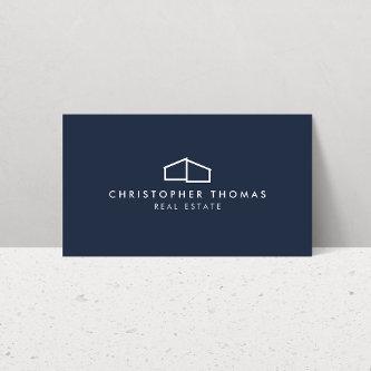 Modern Home Logo Real Estate, Realtor Navy Blue