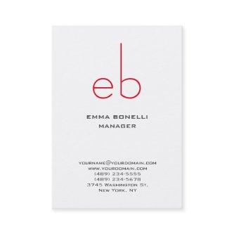 Modern huge red monogram white background