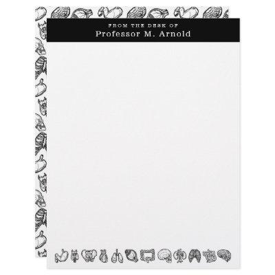Modern Human Anatomy Science Sketch Personalized Letterhead
