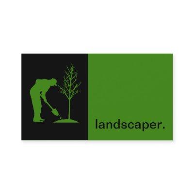 Modern Icon Silhouette Landscaper | green black
