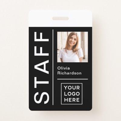 Modern ID for Company Staff | Black Photo and Logo Badge