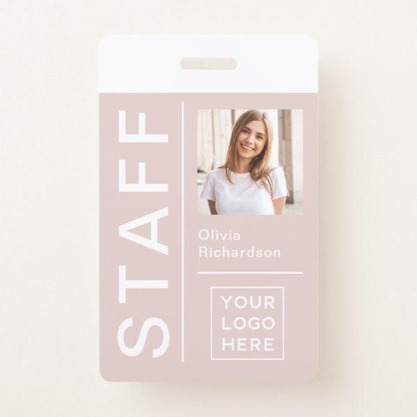 Modern ID for Company Staff | Blush Photo and Logo Badge