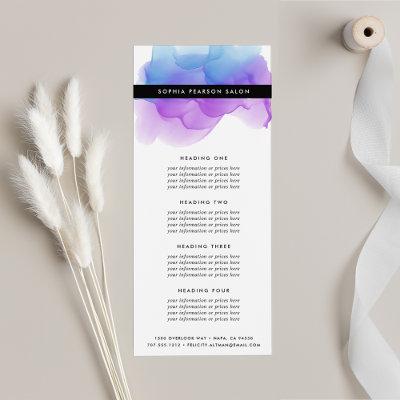 Modern Indigo Watercolor | Services or Price List Rack Card