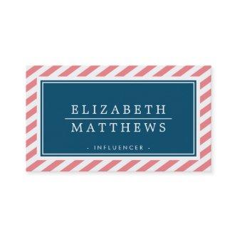 MODERN INFLUENCER stylish border coral navy white