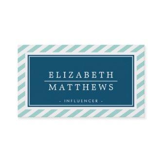 MODERN INFLUENCER stylish border mint navy white