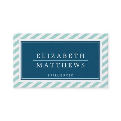 MODERN INFLUENCER stylish border mint navy white