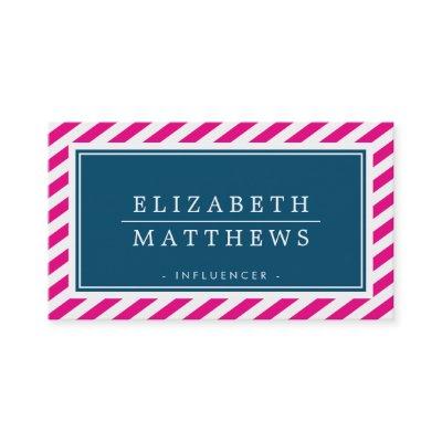 MODERN INFLUENCER stylish border pink navy white