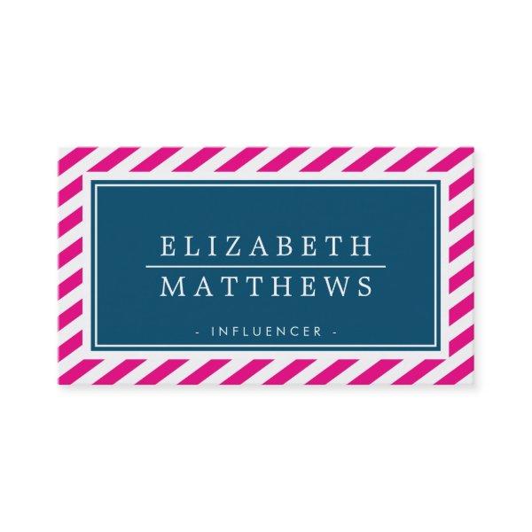 MODERN INFLUENCER stylish border pink navy white