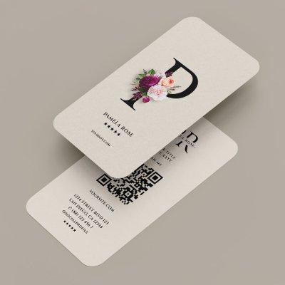 Modern Initial P Monogram Elegant Floral Sand