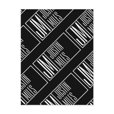 Modern Initials with Name Monogram Pattern Postcard