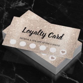 Modern Ivory Gold Glitter Beauty Salon Spa Loyalty Card