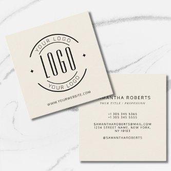 Modern ivory simple add your logo  square