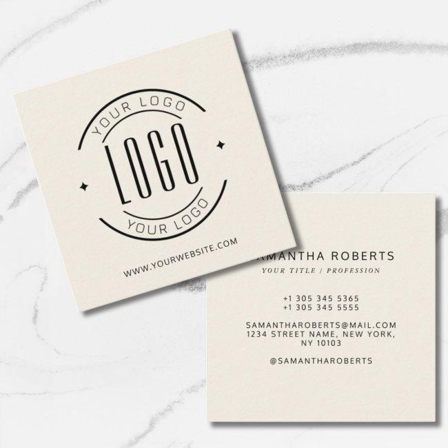 Modern ivory simple add your logo square