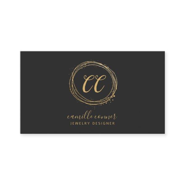 Modern Jewelry Designer Faux Gold Foil Black